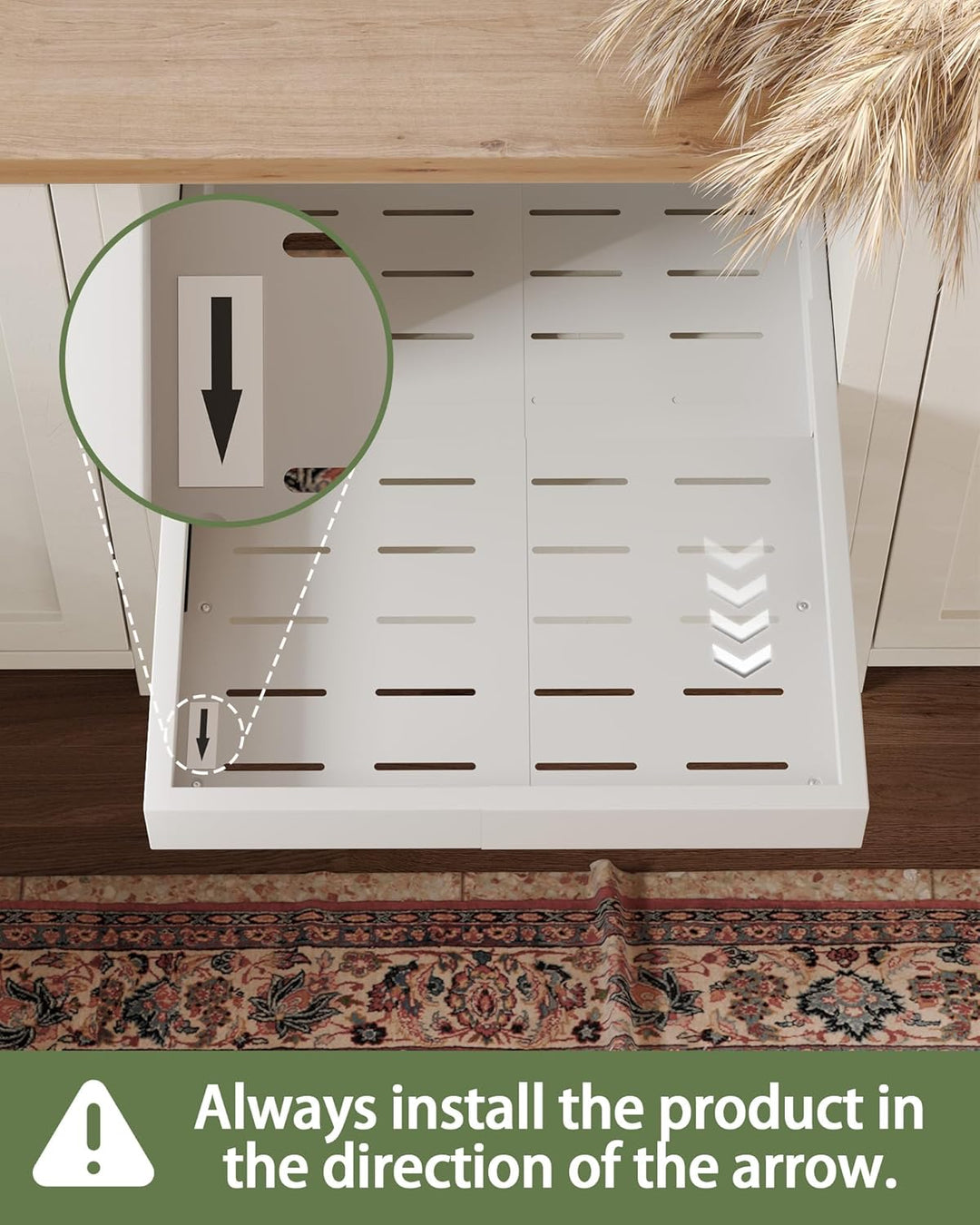 NETEL 4-Wege-erweiterbarer Schublade mit Kleber, Teleskopschublade (Einstellbare 43.5-55cm T x 30-49