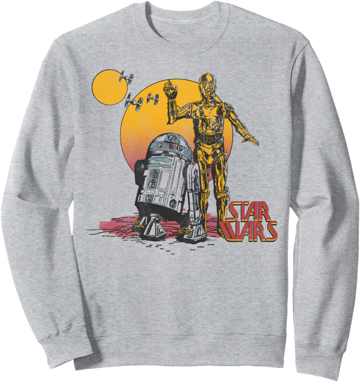 Star Wars R2-D2 And C-3PO Sunset Portrait Sweatshirt