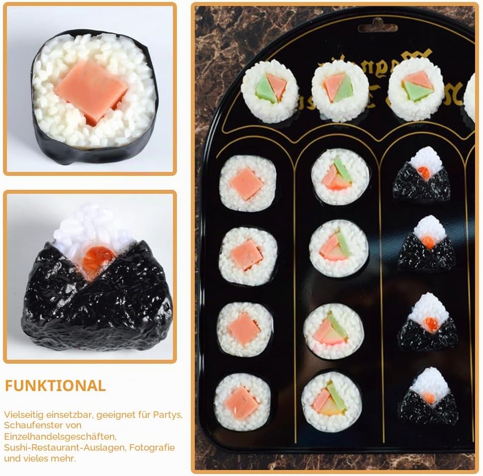 Garneck 12 STK Sushi-Simulation Puppenhaus Essen Miniatur Falsches Lachs-Sushi Künstliches Sashimi L