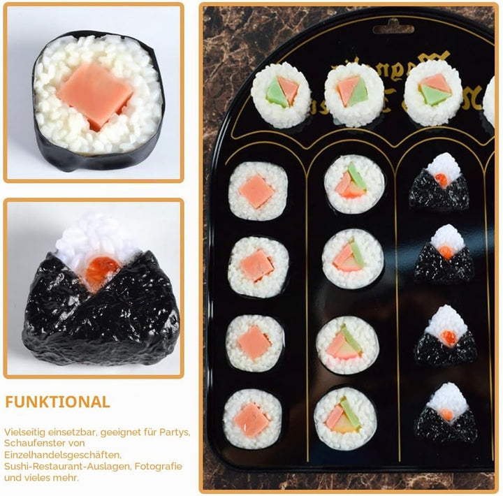 Garneck 12 STK Sushi-Simulation Puppenhaus Essen Miniatur Falsches Lachs-Sushi Künstliches Sashimi L