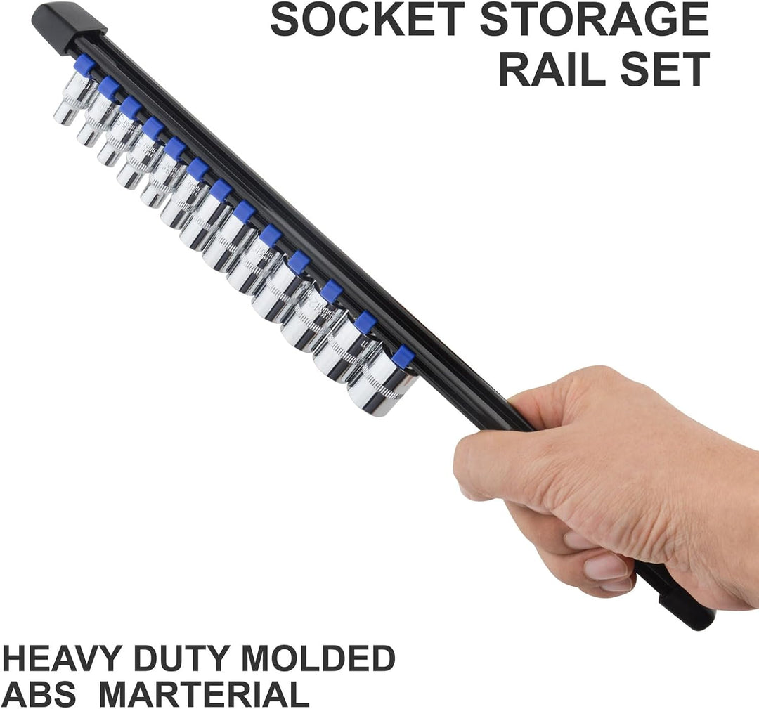 Gunpla 9 Stück Stecknüsse Halten Set Aufsteckschienen-Set für Steckschlüssel-Einsätze | Mit 129 Clip