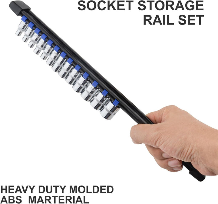 Gunpla 9 Stück Stecknüsse Halten Set Aufsteckschienen-Set für Steckschlüssel-Einsätze | Mit 129 Clip