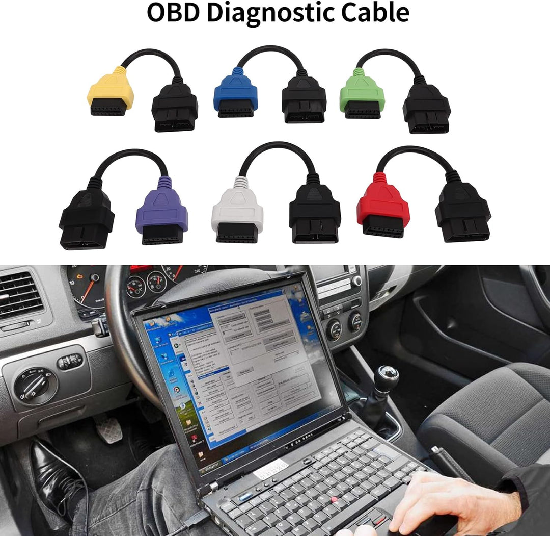 OBD2 Diagnosekabel, 6 Stück für Multi-ECU-Scan-Adapterkabel, OBD2-Diagnose-ECU-Scan-Tool-Kabel, Ersa