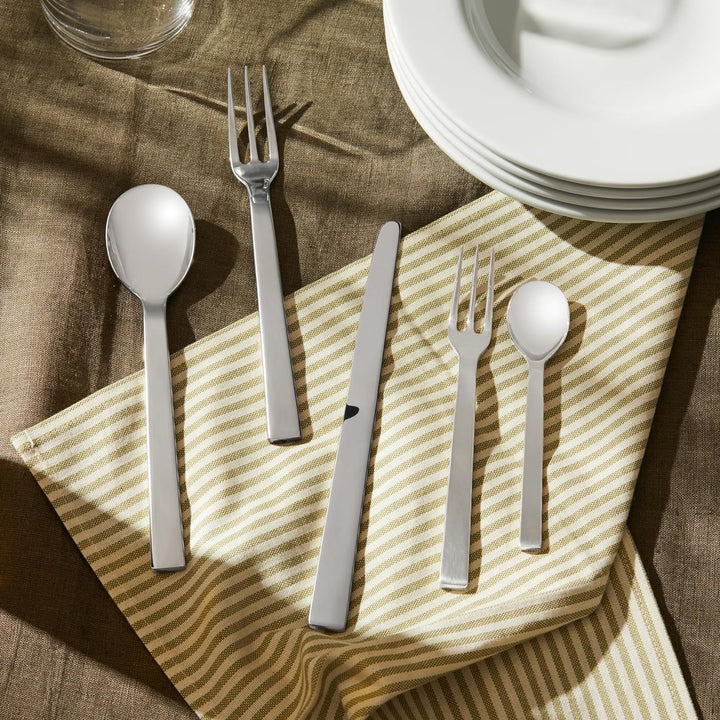 Alessi DC05S5 Santiago Besteckset 5tlg. Tafellöffel,Tafelgabel,Tafelmesser, Teelöffel und eine Desse