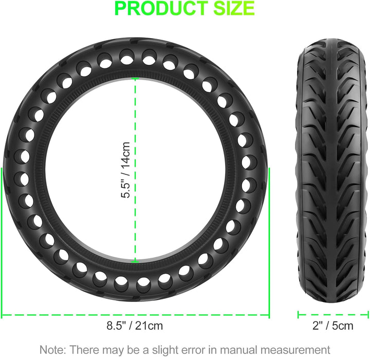 BANGTING 8,5 Zoll E Scooter Solid Reifen, 8 1/2 x2 Vollgummireifen, 50/75-6.1 Ersatzreifen für Xiaom