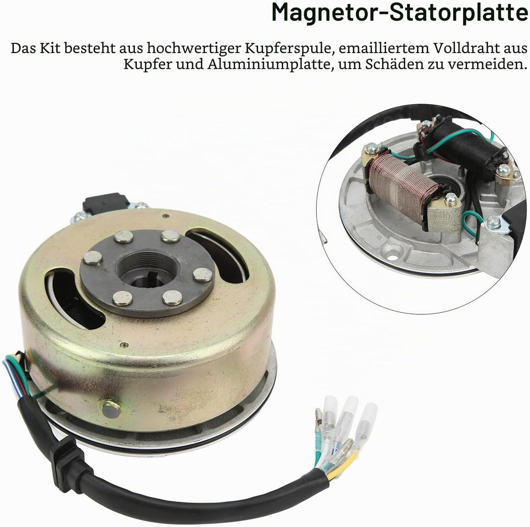 Magneto Stator Schwungrad Rotor Kit Kupfer Aluminium Kick Start Motor Magneto Stator Platte Magneto