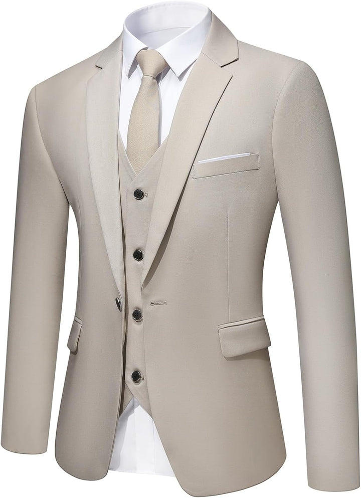 Allthemen Anzug Herren Slim Fit 3 Teilig Anzüge Modern Herrenanzug 3-Teilig Sakko Hose Weste für Bus