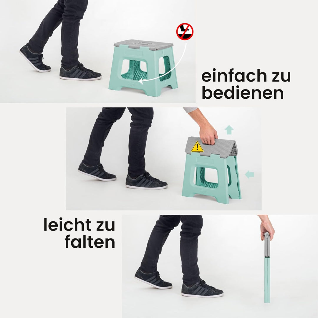 Vigar Kompakte Tritthocker Klappbar für Erwachsene, 27 cm, Klapphocker Faltbar 150 kg rutschfest, Le