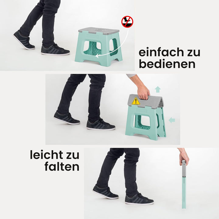 Vigar Kompakte Tritthocker Klappbar für Erwachsene, 27 cm, Klapphocker Faltbar 150 kg rutschfest, Le