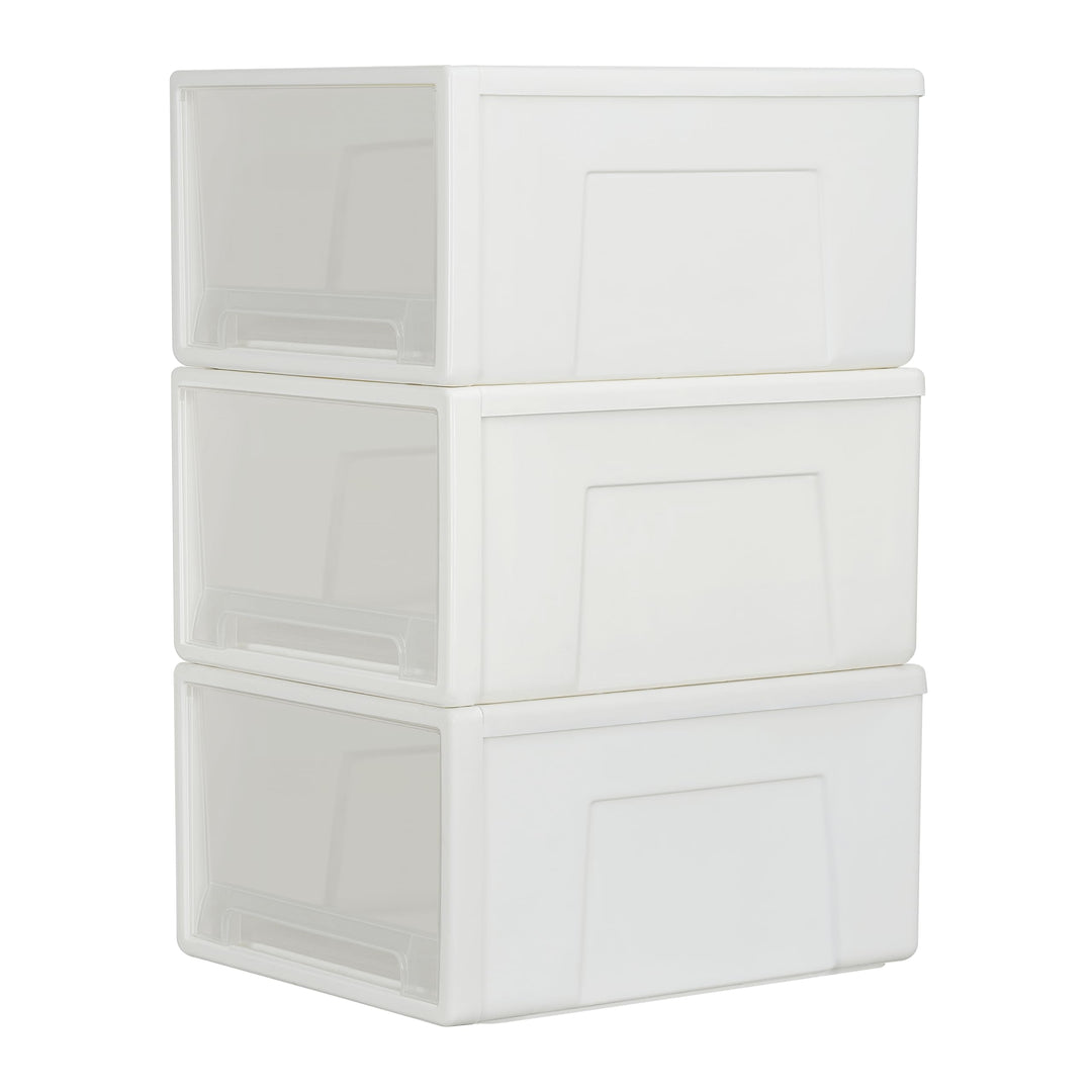Cetomo 50L*3 Schubladenschrank, Schubladencontainer, 3 Schubladen mit 50L, durchsichtige Schubladen,