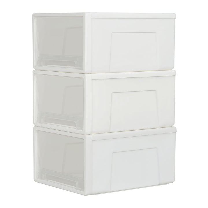 Cetomo 50L*3 Schubladenschrank, Schubladencontainer, 3 Schubladen mit 50L, durchsichtige Schubladen,