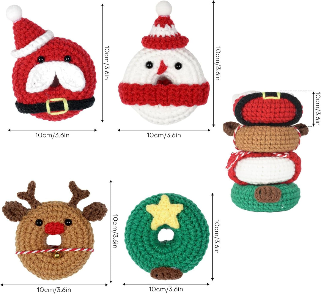 VolksRose Weihnachts-Häkelsets für Anfänger und Erwachsene, Häkel Strickset mit Haken, Garn, DIY-Häk