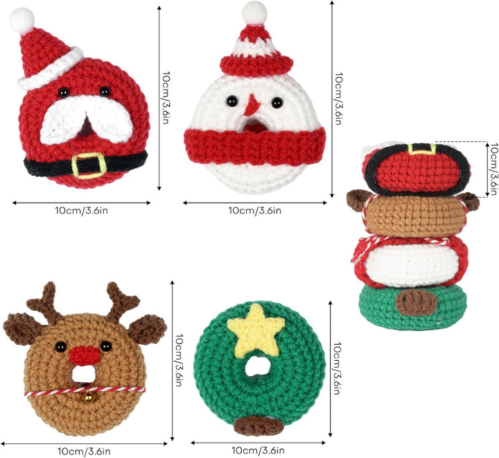 VolksRose Weihnachts-Häkelsets für Anfänger und Erwachsene, Häkel Strickset mit Haken, Garn, DIY-Häk