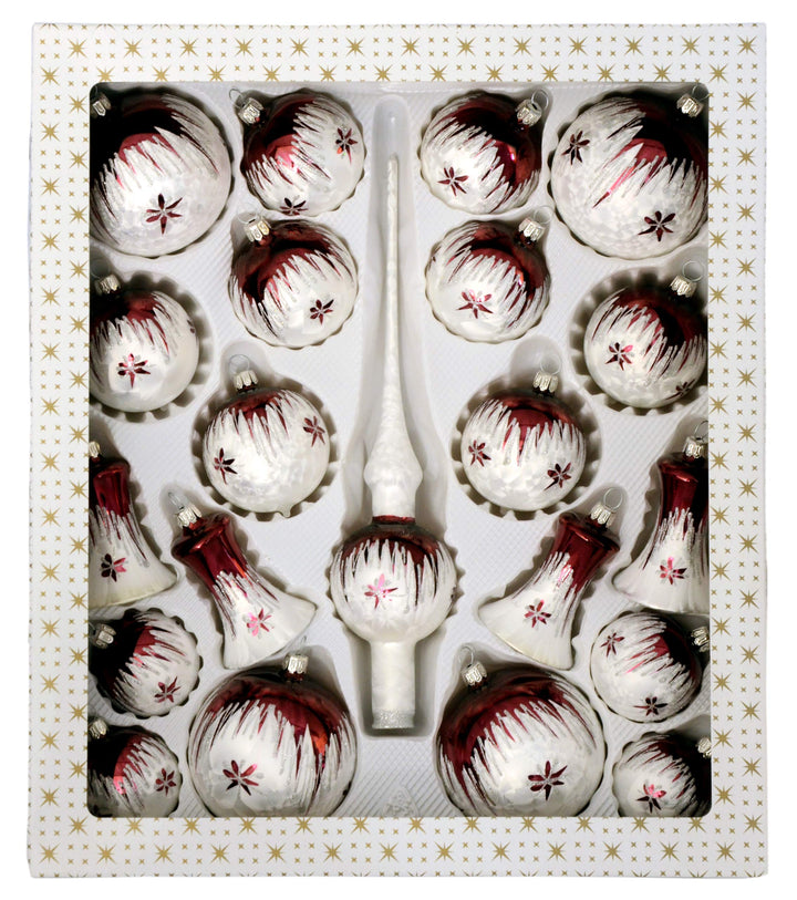 Jingle Bells Lauscha Christbaumkugel Set 21 teilig Modern Art
