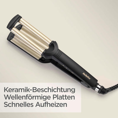 BaByliss Easy Waves Welleneisen, Gold-schwarz, C260E | 1er Pack Beach Waves, Beach Waves