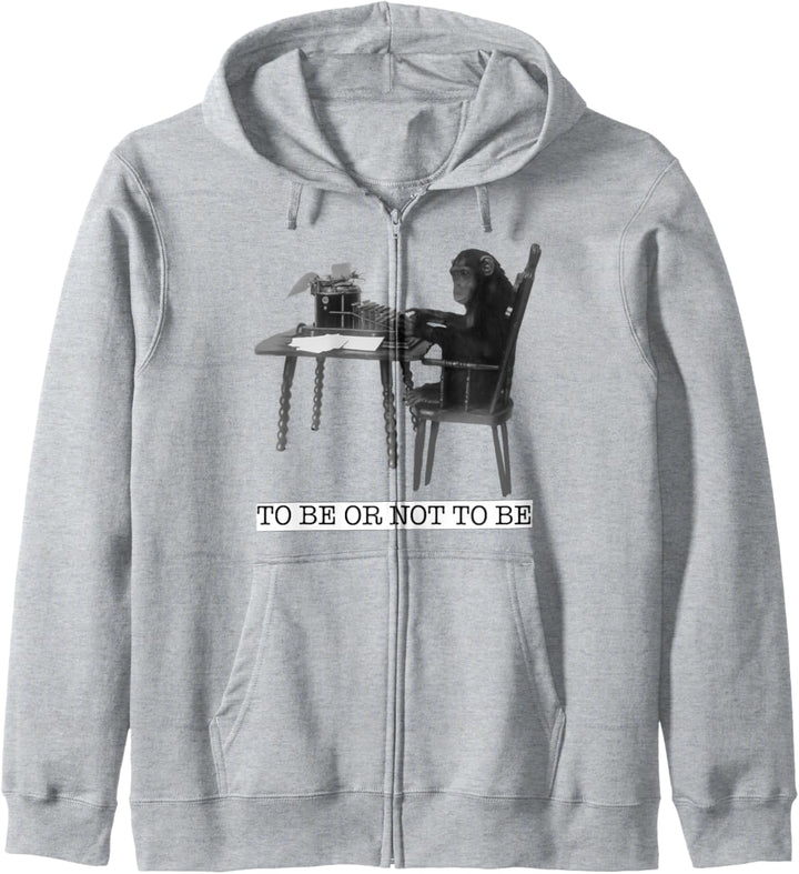 Infinite Monkey Theorem Affe an Schreibmaschine Mathe Geek Kapuzenjacke