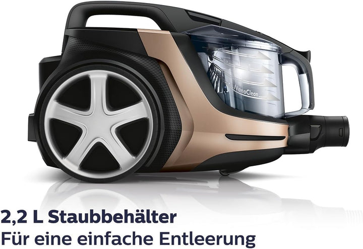 Philips beutteloser Staubsauger PowerPro Ultimate (AAA-Energie-Label, 650 W, 2,2 L Staubvolumen, Tur