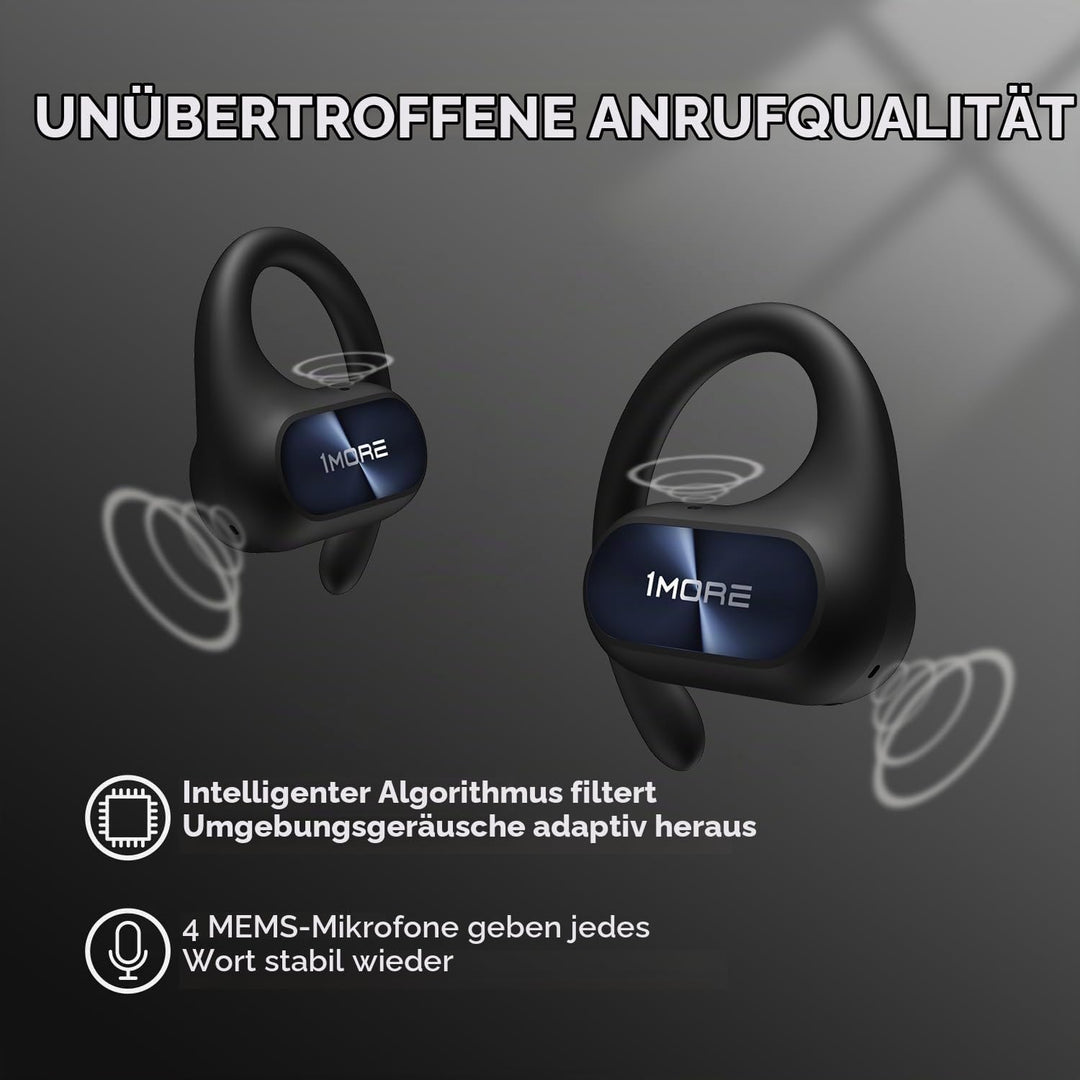 1MORE Fit SE S30 Open Ear Kopfhörer, 5.3 Bluetooth Kabellose Headphones mit 4 mikrofon, Earbuds mit