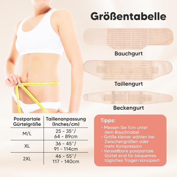 KeaBabies Revive 3 in 1 Postpartum Gürtel für Damen - Bauchgurt nach Geburt Kaiserschnitt, Rückbildu