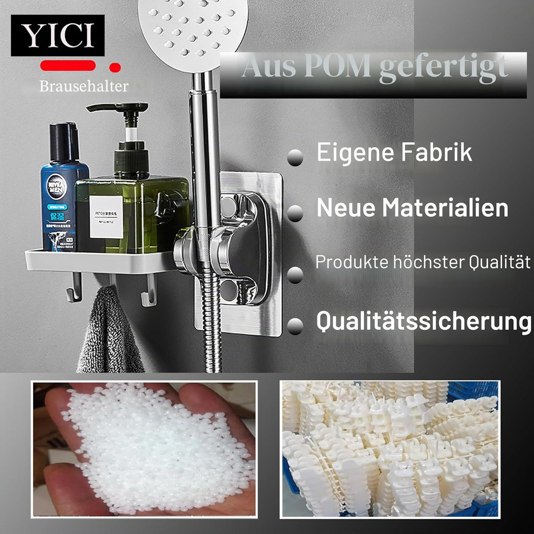 YICI Handbrausehalterung Duschkopfhalter Kein Bohren Stark haftender Handbrausehalter Winkel Einstel