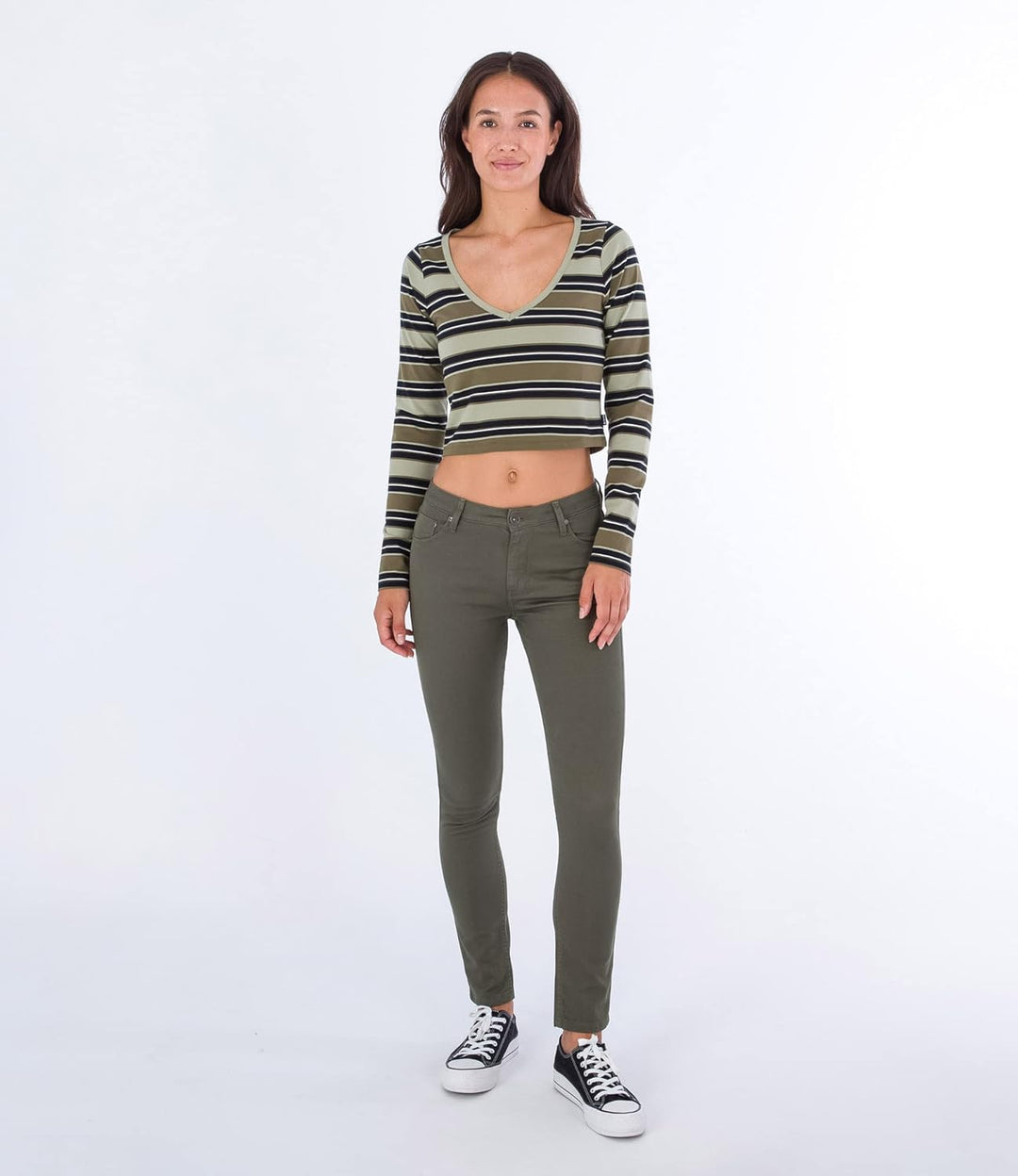 Hurley Damen Sophie Fitte Tee T-Shirt XS Verschiedene Streifen, XS Verschiedene Streifen