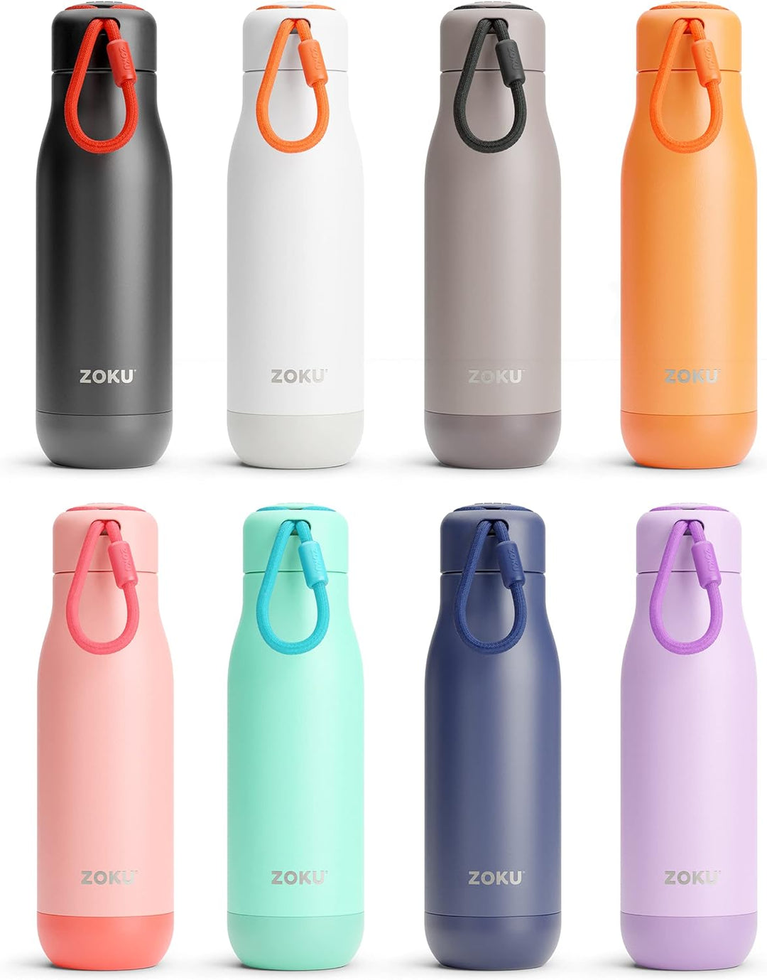 Zoku Pulverbeschichtete Flasche, 500 ml, doppelwandig, vakuumisoliert, Marineblau 18 oz Navy, 18 oz
