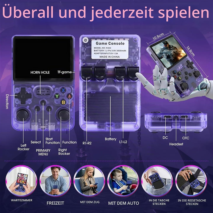 Febotak R36S Retro-Handheld-Spielkonsole, 3,5-Zoll-IPS-Bildschirm, 128 GB Speicher, über 40.000 Spie