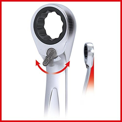 KS Tools 503.4955 GEARplus® RINGSTOP-Ratschenringmaulschlüssel-Satz, abgewinkelt, 5-tlg