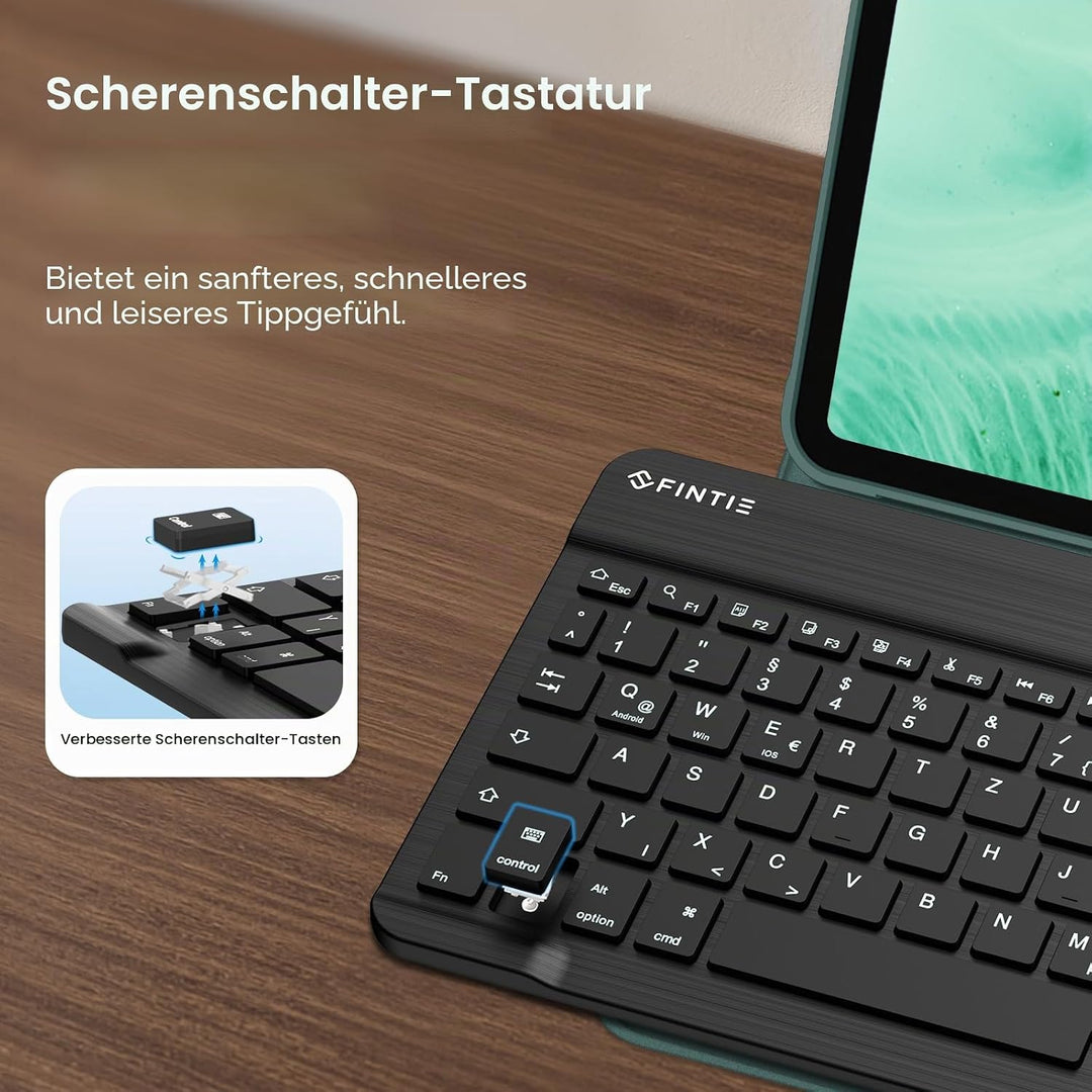 FINTIE Hülle mit Tastatur für iPad A16 11 Generation/10 Gen (11/10.9 Zoll, 2025/2022), 7-farbige Hin