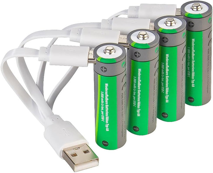 tka Köbele Akkutechnik Akku-Set: 8er-Set wiederaufladbare Batterien: 4X AA (3000 mWh), 4X AAA (800 m