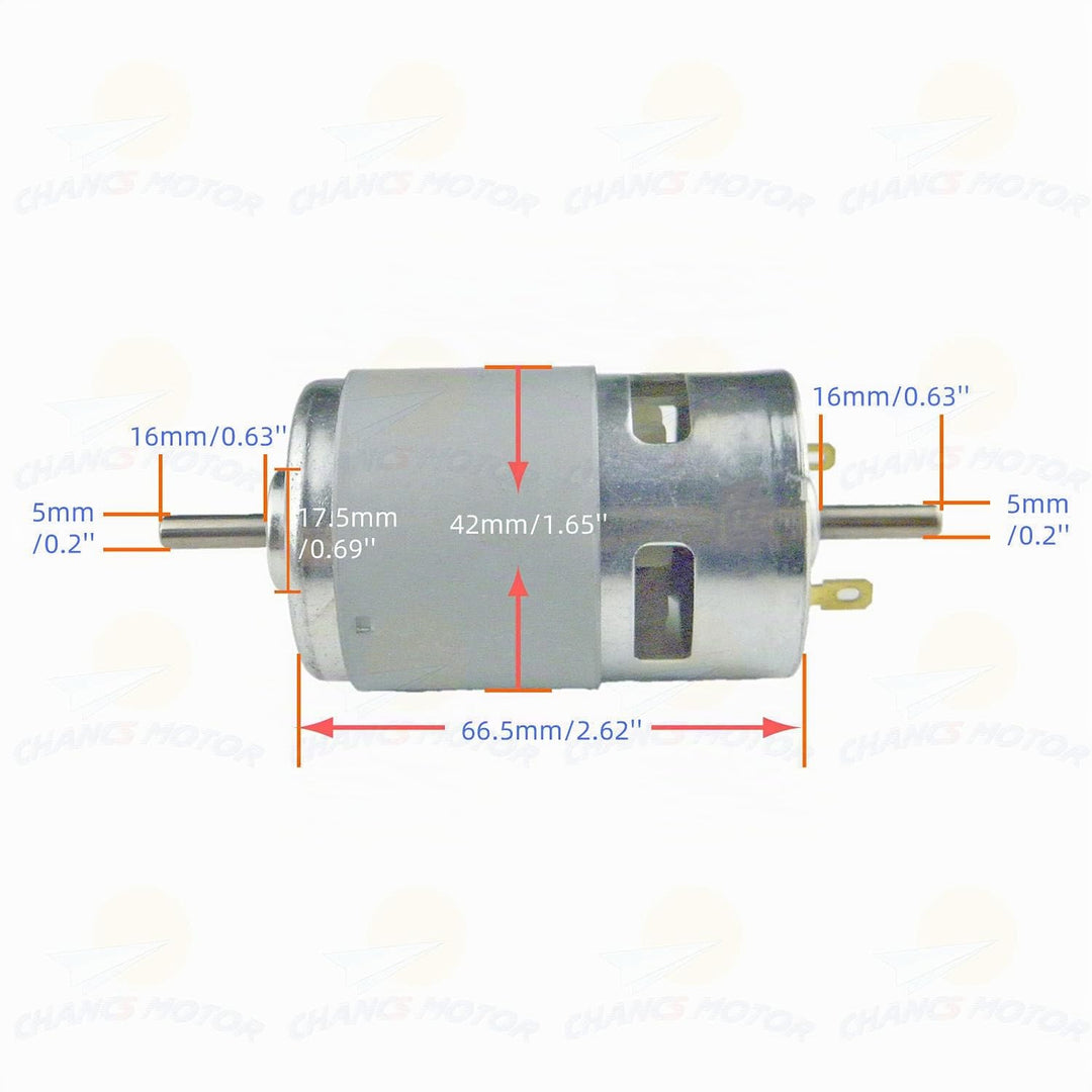 CHANCS Kreissägemaschine 775 DC Elektromotor DC 24V 12000RPM Dual Output Shaft DIY Sägebohrer mit PW