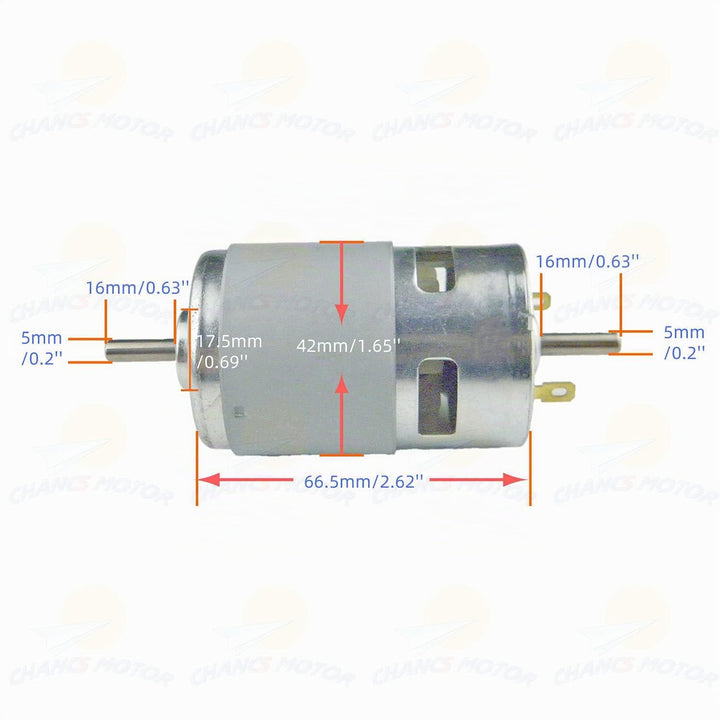 CHANCS Kreissägemaschine 775 DC Elektromotor DC 24V 12000RPM Dual Output Shaft DIY Sägebohrer mit PW