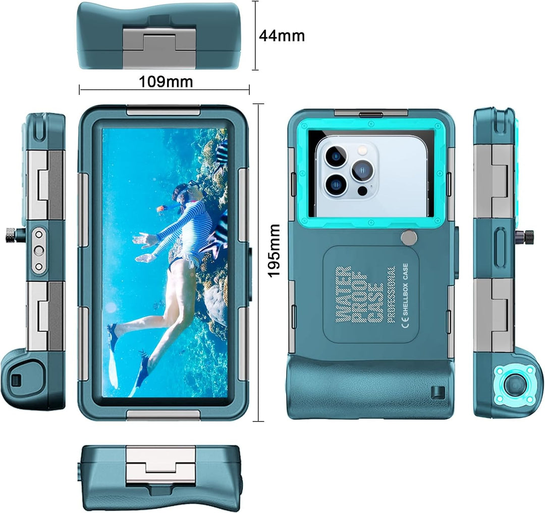 Professionelle wasserdichte Tauchhülle zum Schnorcheln, 15 m/50 Fuss Unterwasser-Foto- und Video-Sch