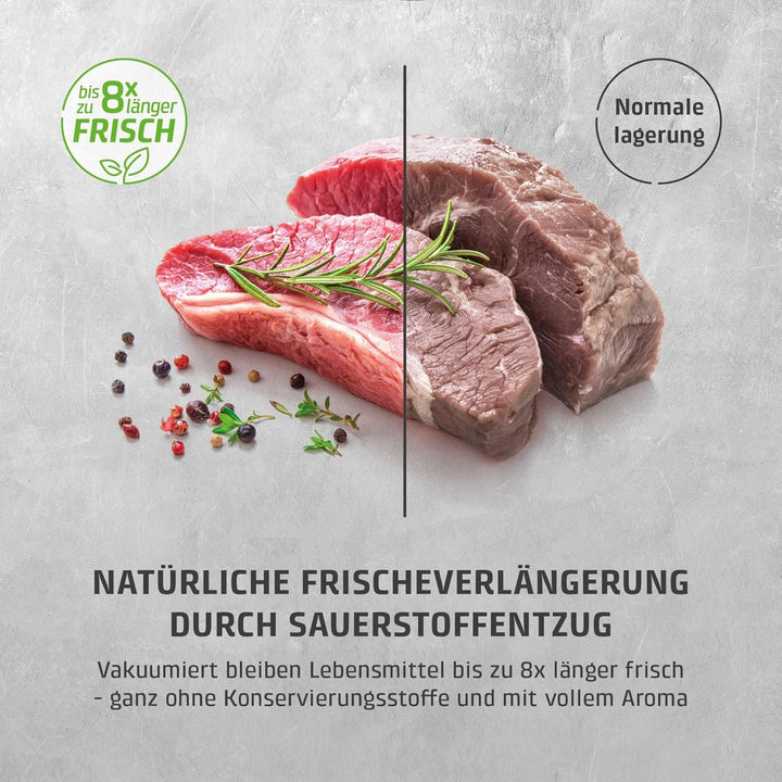 CASO VacuBoxx Eco M- Vakuum-Frischebehälter, 800 ml Volumen, für druckempfindliche und flüssige Lebe