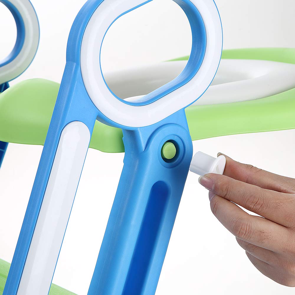 Toilettensitz kinder mit treppe, Faltbar Toilettentrainer Stabilen Rutschfesten, Kinder WC Sitz mit