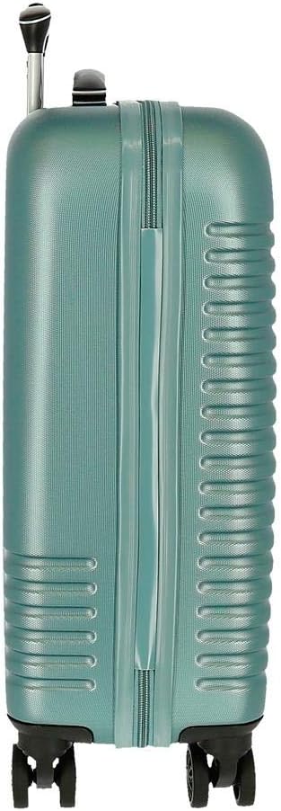 Roll Road India Kabinenkoffer Grün 40x55x20 cms Hartschalen ABS Kombinationsschloss 37L 2,5Kgs 4 Dop