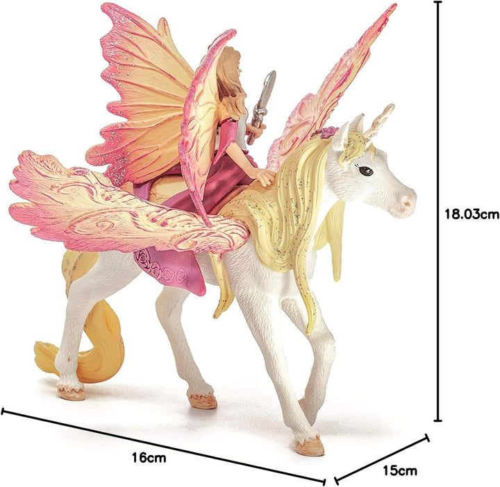 schleich BAYALA 70568 Fee Feya und Einhorn Pegasus Spielset, Magisches Fantasie Einhorn mit Flügel u