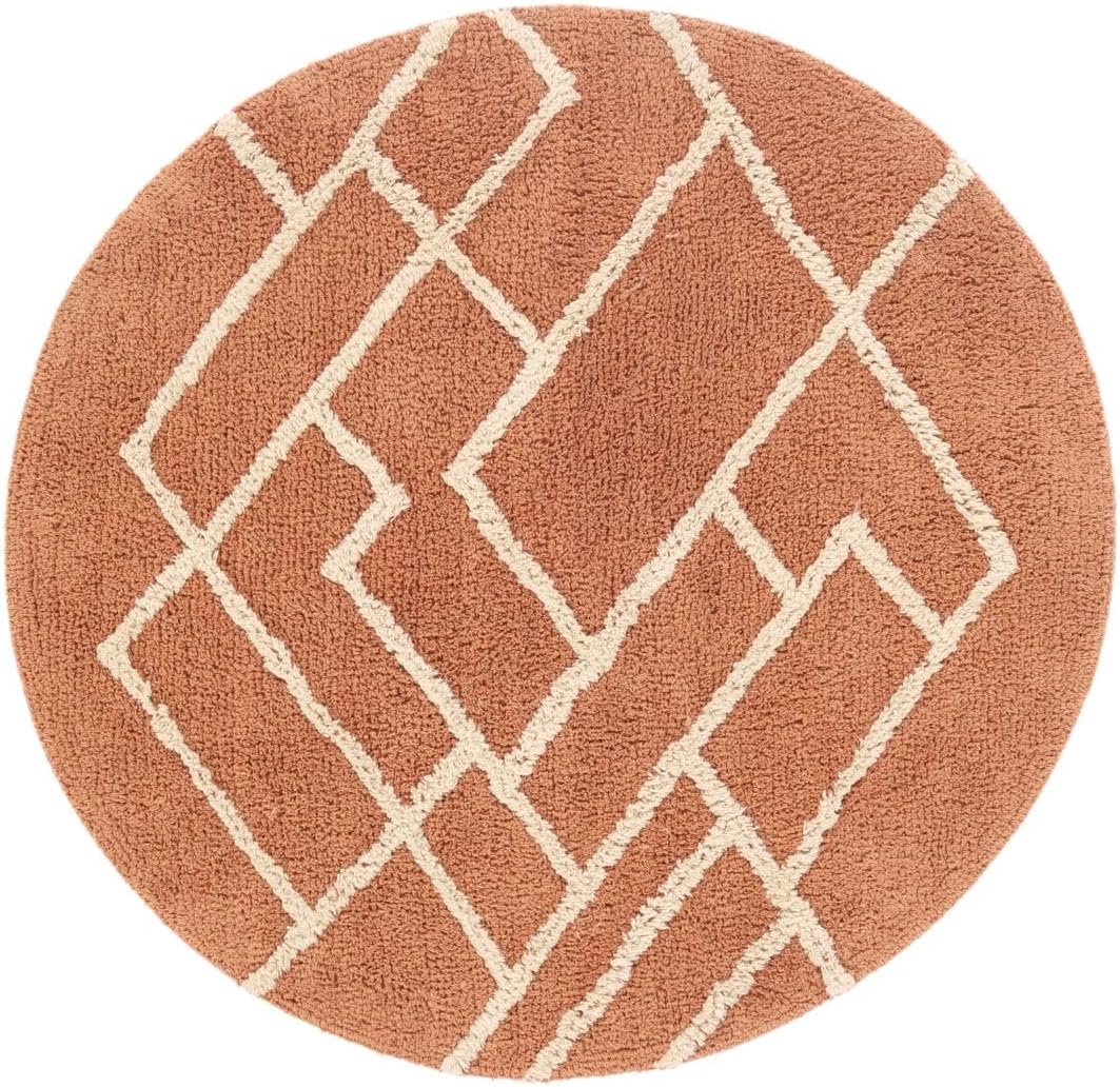 RugVista Badematte Riviera, ∅ 90 cm, Rund, Mittelflor, Moderner Badteppich, Maschinenwaschbar bis 30