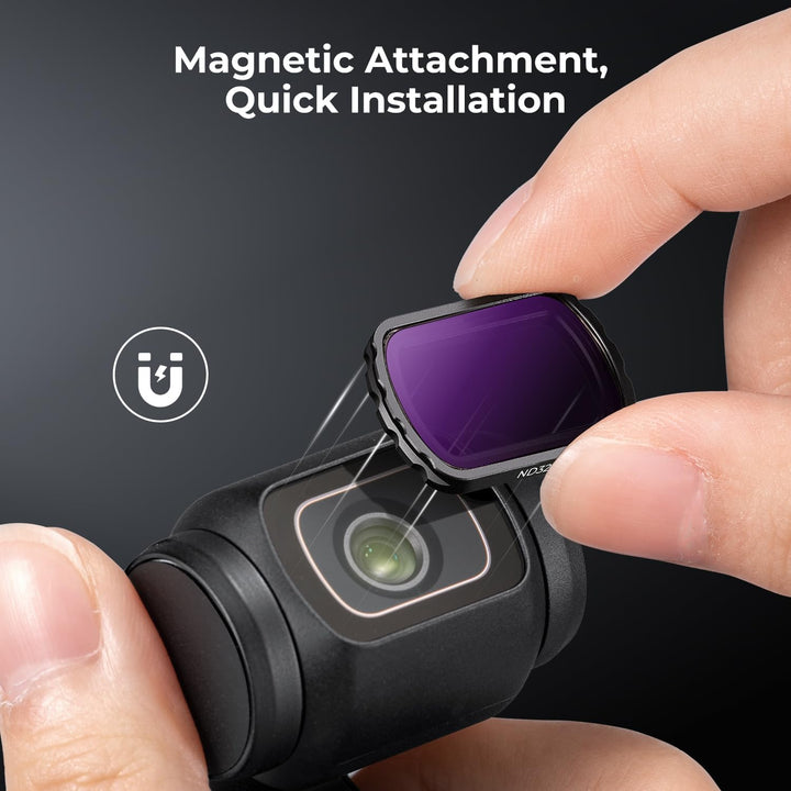 K&F CONCEPT magnetisches ND Filter Set, kompatibel mit DJI OSMO Pocket 3, 4er Pack ND4, ND8, ND16, N
