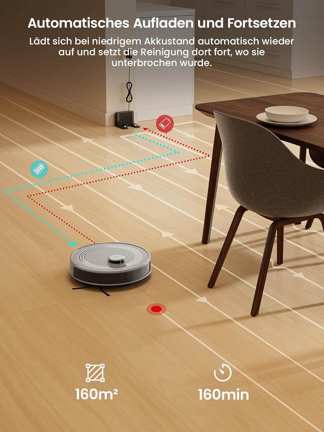 Lefant M2 Saugroboter Mit Wischfunktion, Staubsauger Roboter 6000Pa, LiDAR-Navigation Mapping, Robot