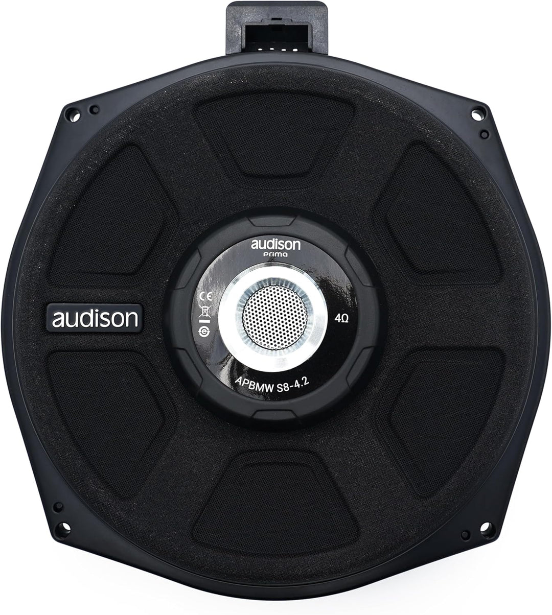 Audison APBMW S8-4.2 – 200-mm Slim-Subwoofer für BMW/MINI, 300W Peak, 4 Ohm, Plug &amp; Play-Untersitzmo