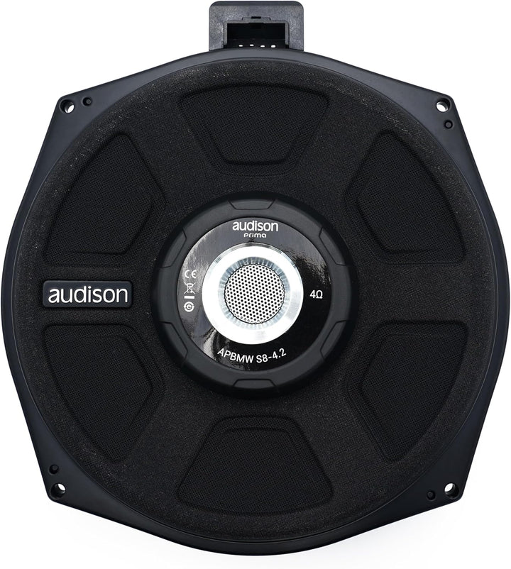 Audison APBMW S8-4.2 – 200-mm Slim-Subwoofer für BMW/MINI, 300W Peak, 4 Ohm, Plug &amp; Play-Untersitzmo
