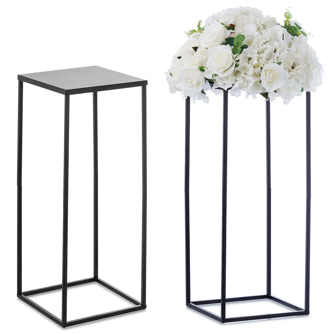 Nuptio Schwarze Vase für Hochzeitsdekoration 2 Stück 60cm Hohe Pflanzenständer Blumenvasen für Hochz