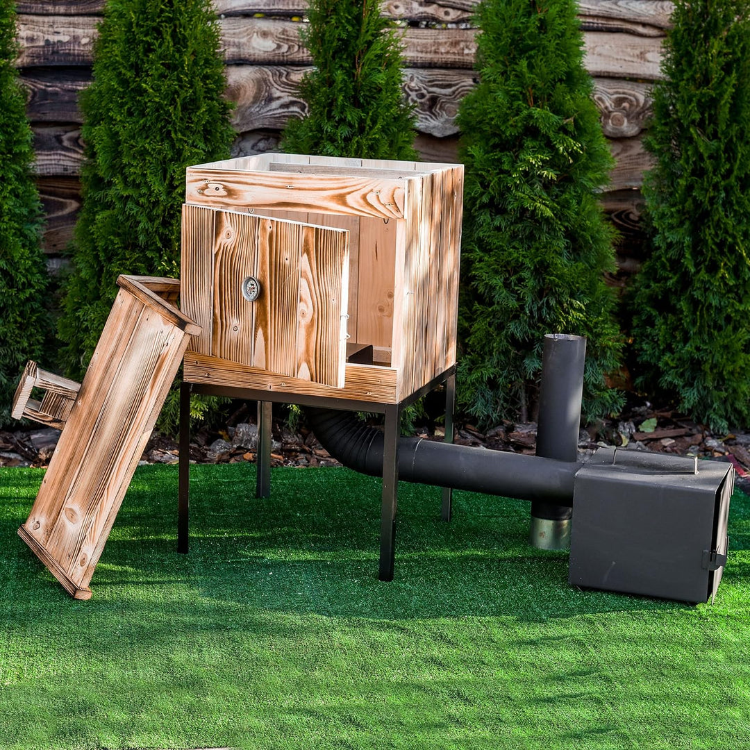 ADGO Modulare Smokerhouse 50cm, Holzräucherei aus Fichte, Holz Räucherei, Gartenräucherei, Tradition