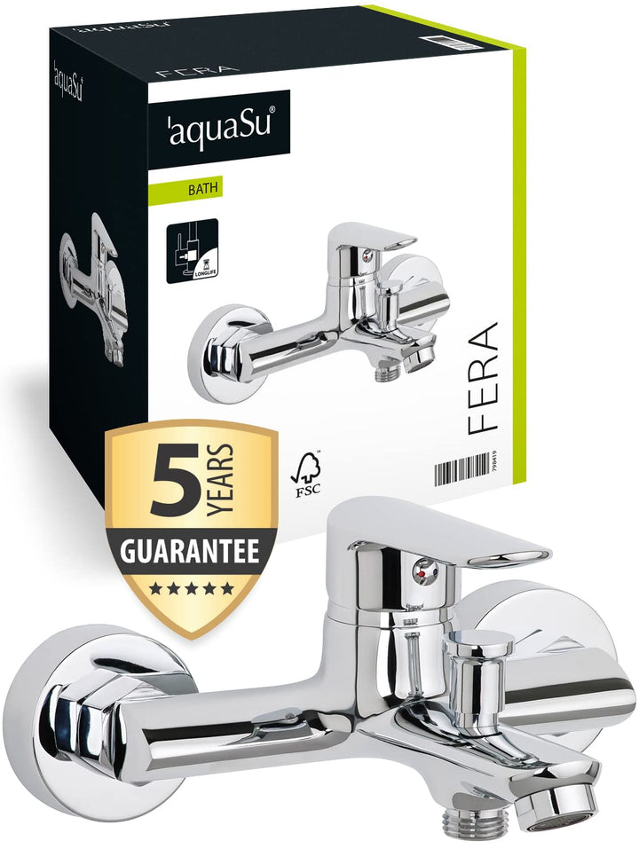 'aquaSu® Wannenarmatur Fera mit Umsteller, Typ 1/2 '' Brauseabgang unten, Wandbefestigung, Standard
