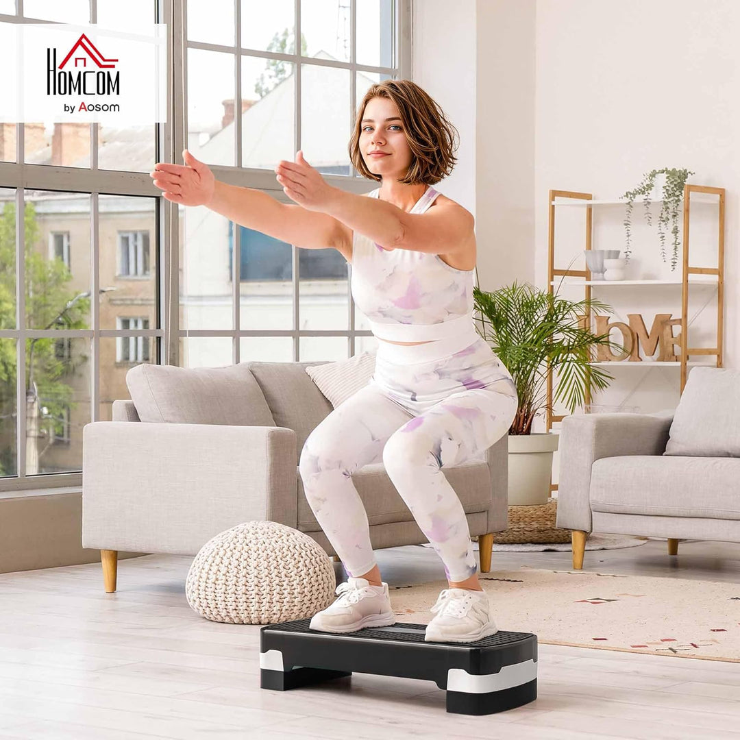 HOMCOM Aerobic Fitness Stepper höhenverstellbar 2 Ebenen rutschfeste Oberfläche PP 68 x 29 x 15 cm,