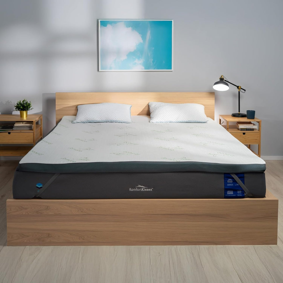MKS.® Gel-Memory-Schaum Topper 80x200 cm H3, 7 cm Matratzentopper, atmungsaktive Komfortauflage mit