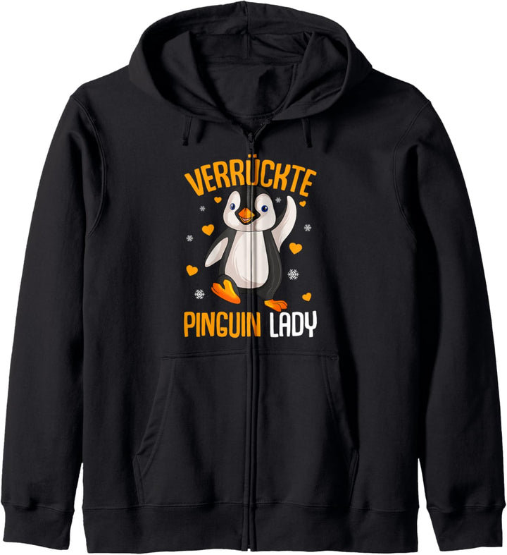 Verrückte Pinguin Lady Penguin Damen Kapuzenjacke