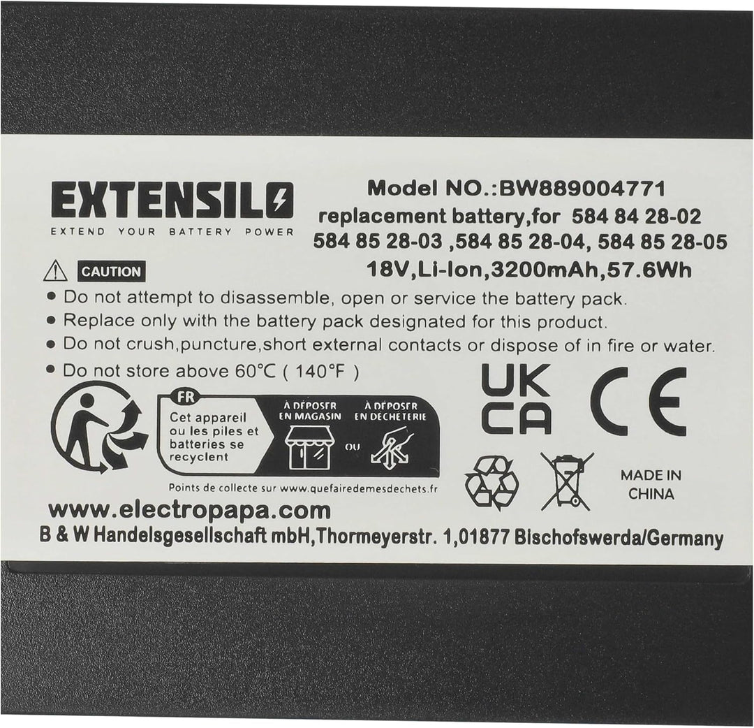 Akku kompatibel mit Gardena SILENO minimo 15202-20, 250 Rasenroboter (3,2Ah, 18V, Li-Ion)