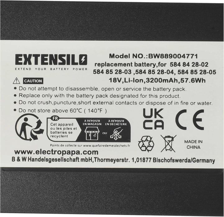 Akku kompatibel mit Gardena SILENO minimo 15202-20, 250 Rasenroboter (3,2Ah, 18V, Li-Ion)
